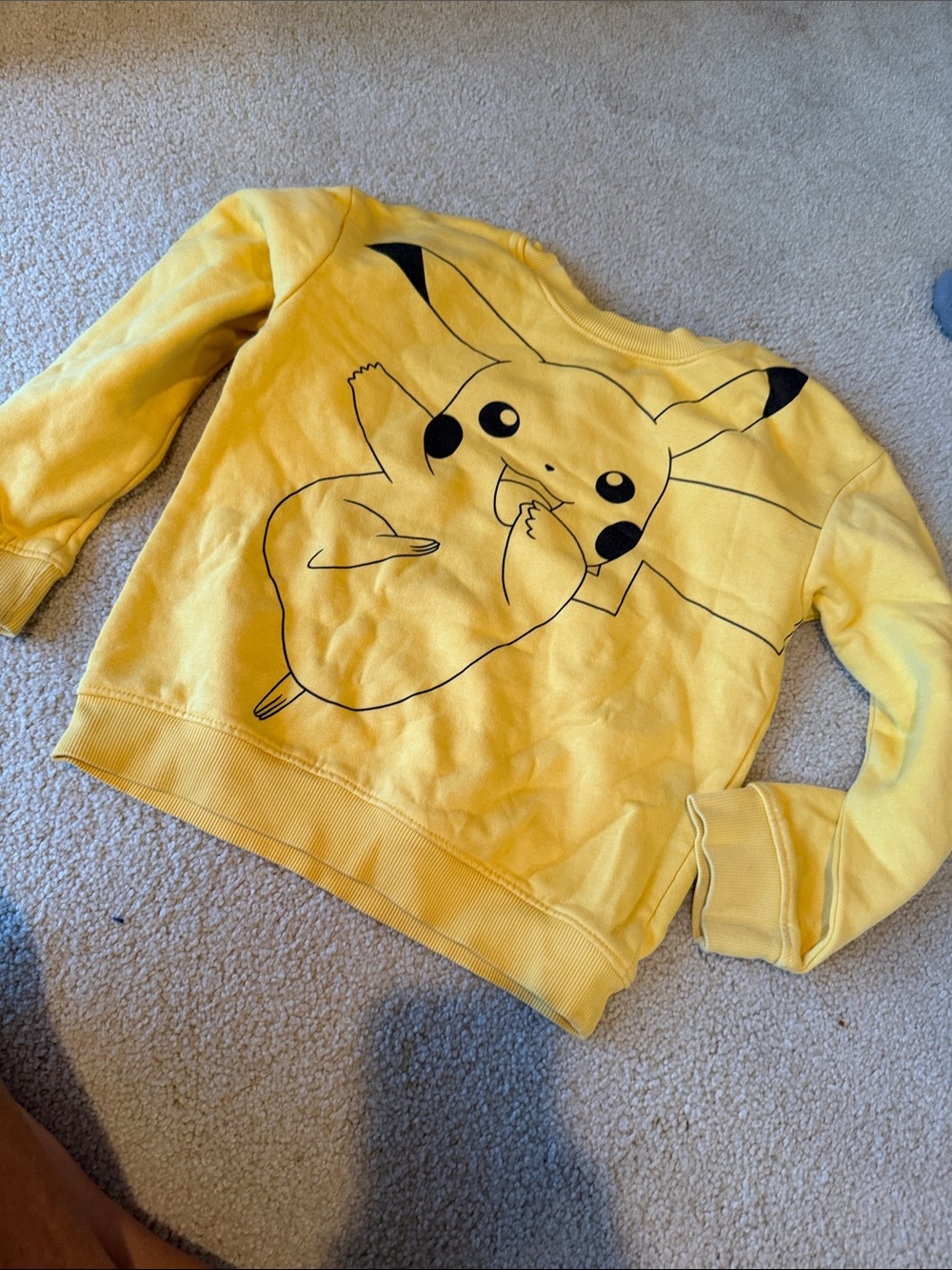 H&M Yellow Kids Sweatshirt with Pikachu Graphic